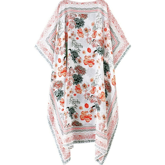 ποΈ Kimono Boho Chiffon Floral Beach Cover up - Picture 4 of 7